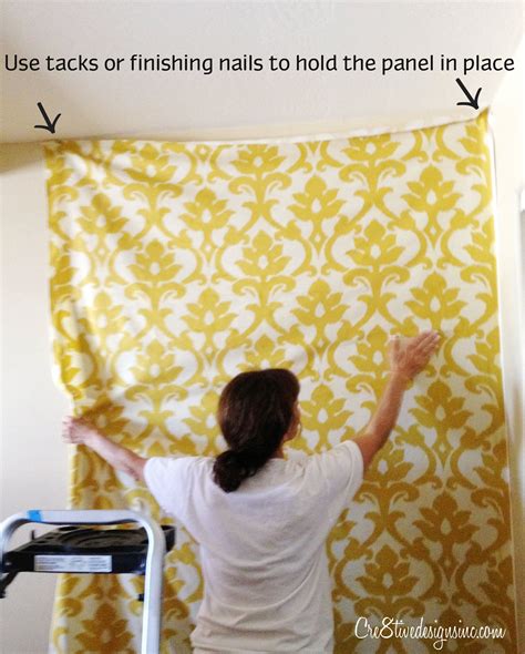 how to attach metal wall fabric covering to wall|how to cover decorative walls.